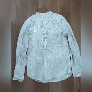 J-crew pale green vertical striped long sleeve slim fit shirt